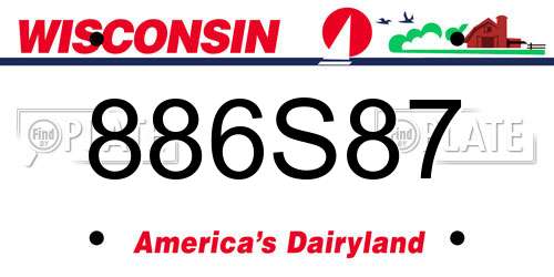 886S87 Wisconsin License Plate