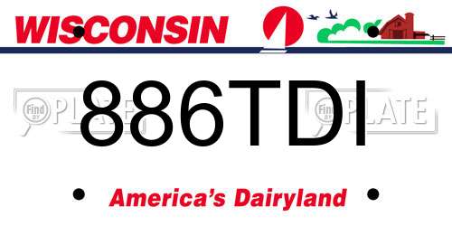 886TDI Wisconsin License Plate