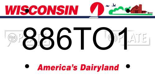 886TO1 Wisconsin License Plate