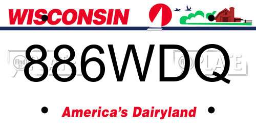 886WDQ Wisconsin License Plate