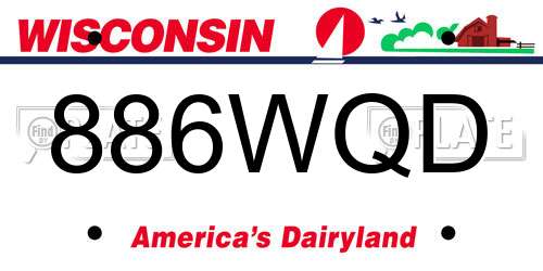 886WQD Wisconsin License Plate