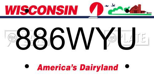 886WYU Wisconsin License Plate