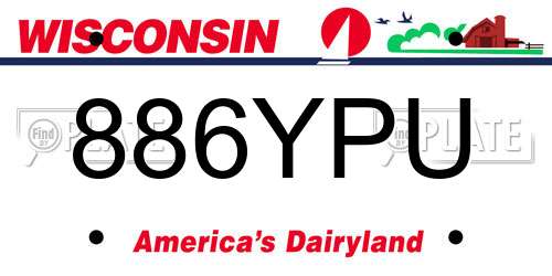 886YPU Wisconsin License Plate