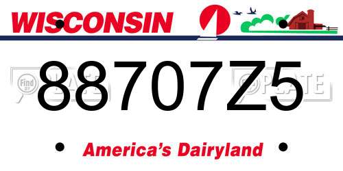 88707Z5 Wisconsin License Plate