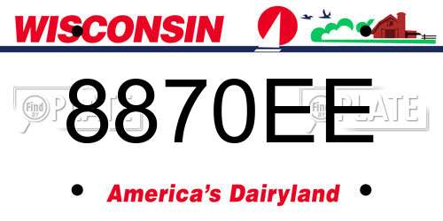 8870EE Wisconsin License Plate