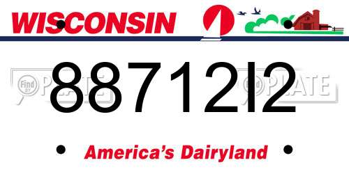 88712I2 Wisconsin License Plate