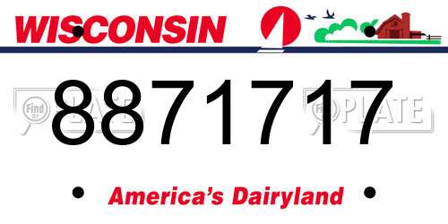 8871717 Wisconsin License Plate
