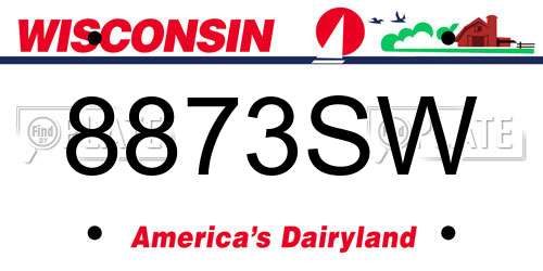 8873SW Wisconsin License Plate