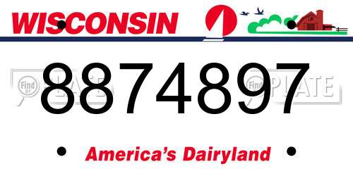8874897 Wisconsin License Plate