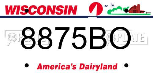 8875BO Wisconsin License Plate