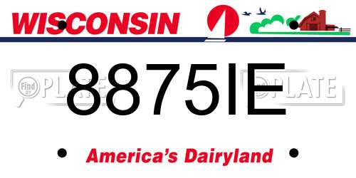 8875IE Wisconsin License Plate