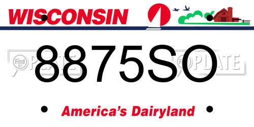 8875SO Wisconsin License Plate