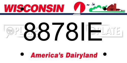 8878IE Wisconsin License Plate