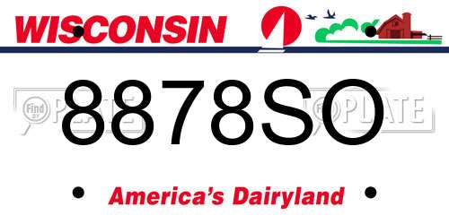 8878SO Wisconsin License Plate