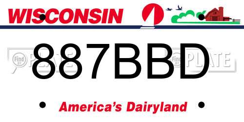 887BBD Wisconsin License Plate