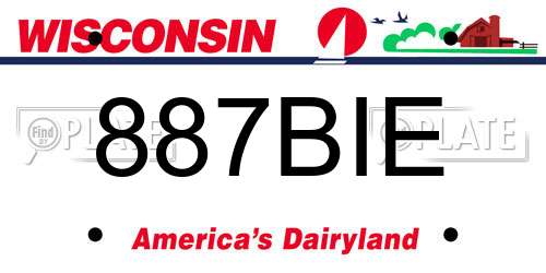 887BIE Wisconsin License Plate