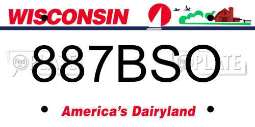 887BSO Wisconsin License Plate