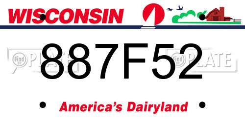 887F52 Wisconsin License Plate