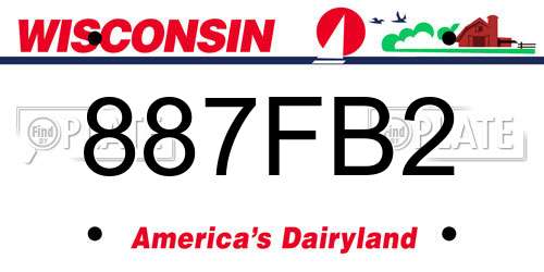 887FB2 Wisconsin License Plate