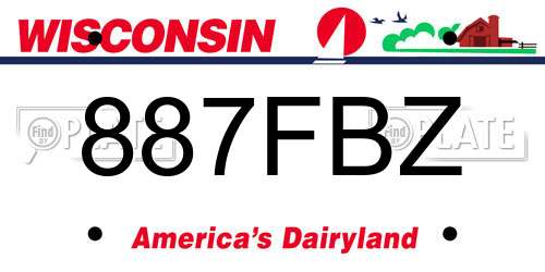 887FBZ Wisconsin License Plate