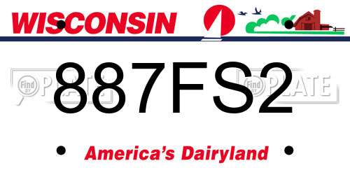 887FS2 Wisconsin License Plate
