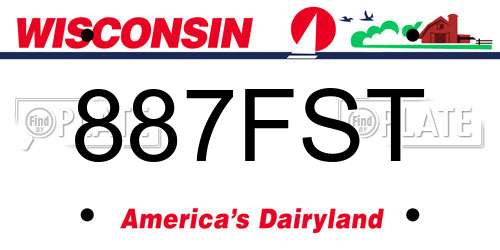 887FST Wisconsin License Plate