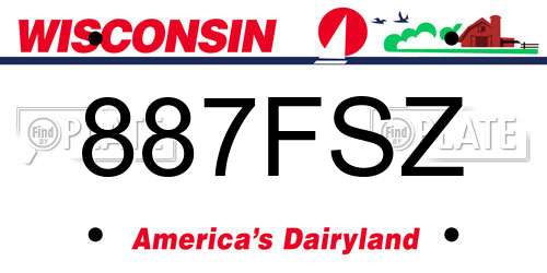 887FSZ Wisconsin License Plate