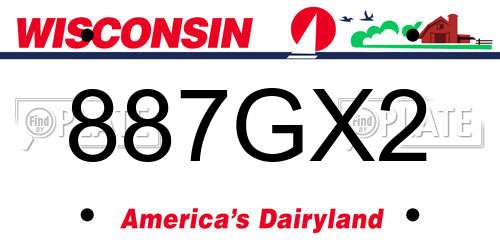 887GX2 Wisconsin License Plate