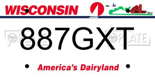 887GXT Wisconsin License Plate