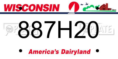 887H20 Wisconsin License Plate