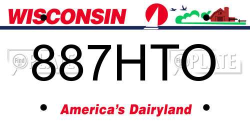 887HTO Wisconsin License Plate