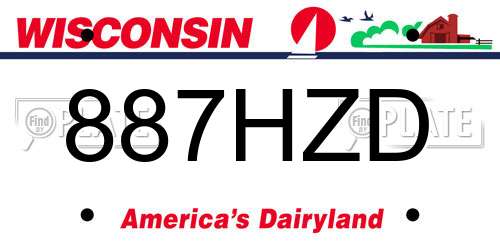 887HZD Wisconsin License Plate