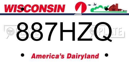 887HZQ Wisconsin License Plate