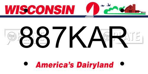 887KAR Wisconsin License Plate