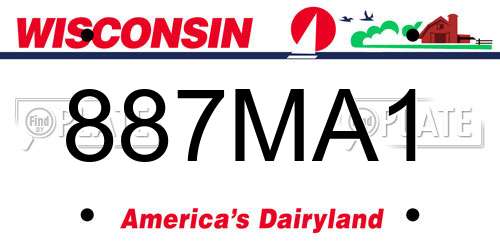 887MA1 Wisconsin License Plate