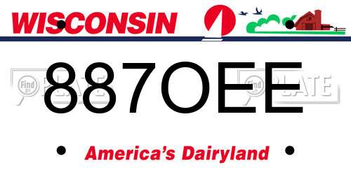 887OEE Wisconsin License Plate