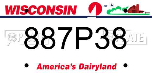 887P38 Wisconsin License Plate