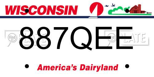 887QEE Wisconsin License Plate