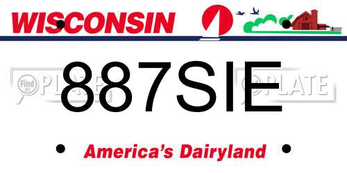 887SIE Wisconsin License Plate