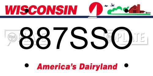 887SSO Wisconsin License Plate