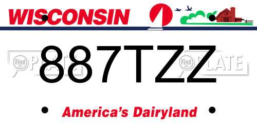 887TZZ Wisconsin License Plate