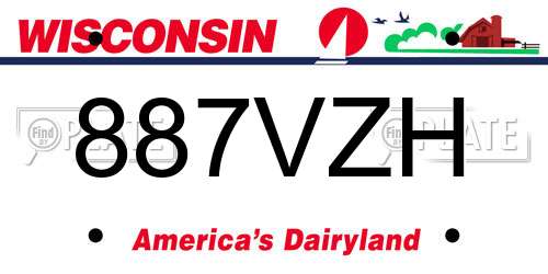 887VZH Wisconsin License Plate