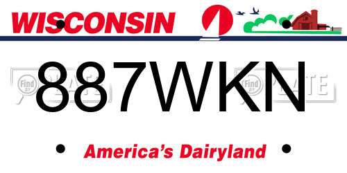 887WKN Wisconsin License Plate