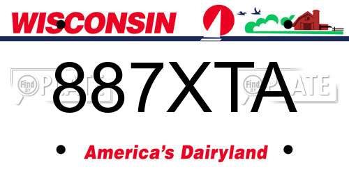 887XTA Wisconsin License Plate