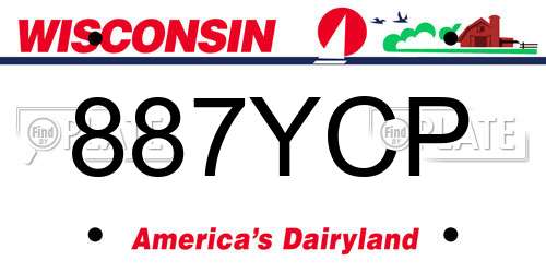 887YCP Wisconsin License Plate