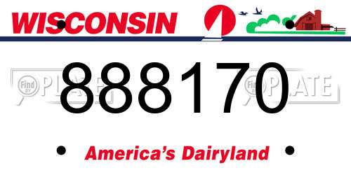 888170 Wisconsin License Plate