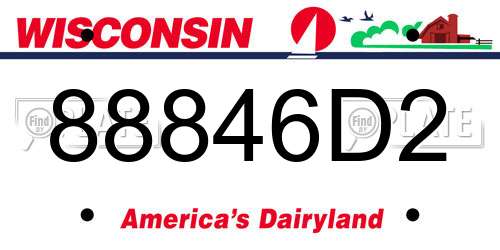 88846D2 Wisconsin License Plate
