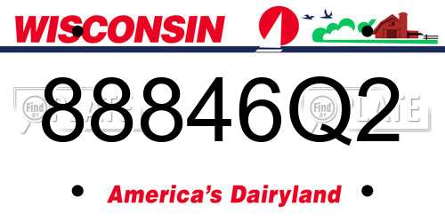 88846Q2 Wisconsin License Plate