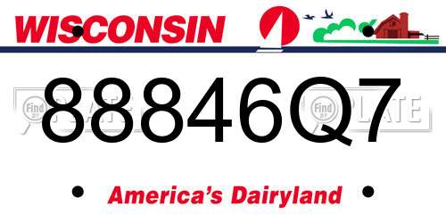88846Q7 Wisconsin License Plate