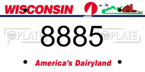 8885 Wisconsin License Plate